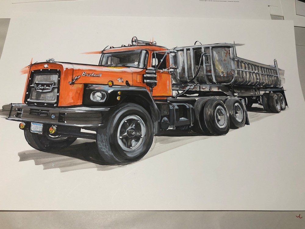 semi truck art