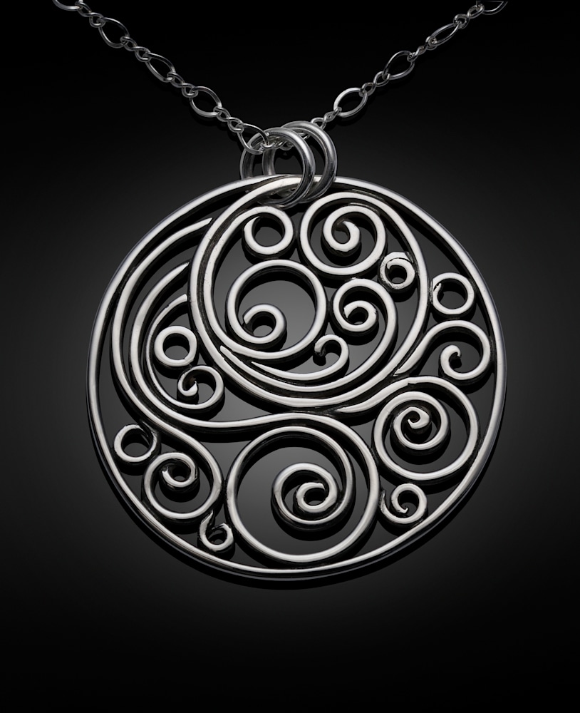 Wind Of The Spirit Swirl Medallion Pendant by Susan Bevis