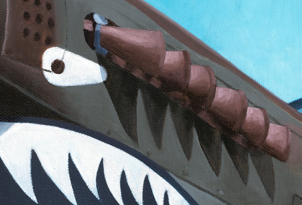 Warbird with a Bite | Painting Close-Up | By Fine Artist Shelley Smith