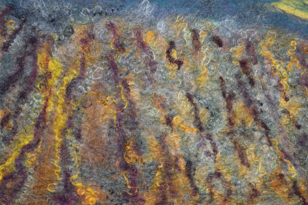 Autumn Vineyard original fine art felted wall hanging