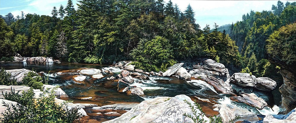 Kevin-Grass-Upper-Linville-Falls-Acrylic-on-panel-painting-ya8yrg