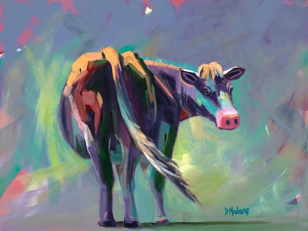 Cow Mini Canvas Southwest Art Gallery Tucson Bessie