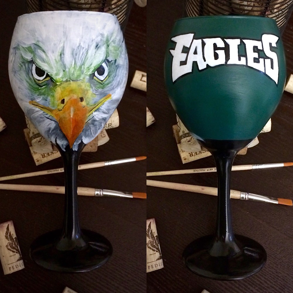 Wine Woozie Glass, Philadelphia Eagles