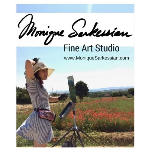 Monique Sarkessian Fine Art Studio Tuscany sign logo