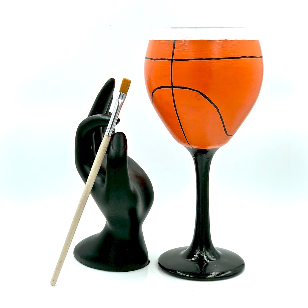The Perfect Hand Painted Basketball Wine Glass Design For Sports