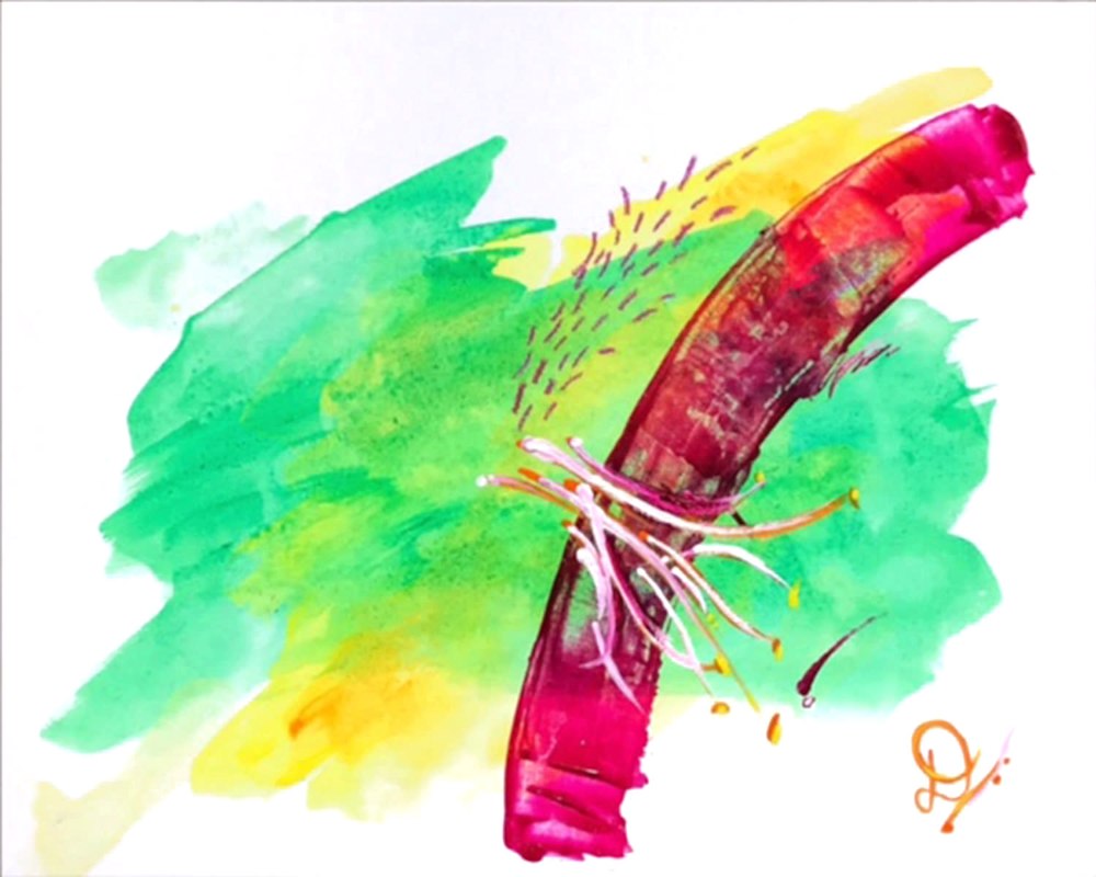 Dialect Ii Abstract Painting On A Canvas Board By Artist Deepa