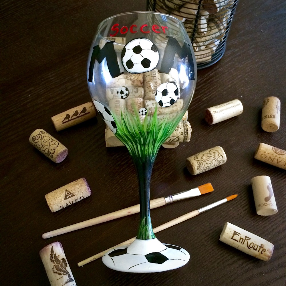 soccer mom wine glass