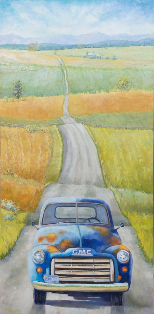 Gmc Blue Gmc Old Pickup Trucks Montana Landscapes Rural Romance Trucks