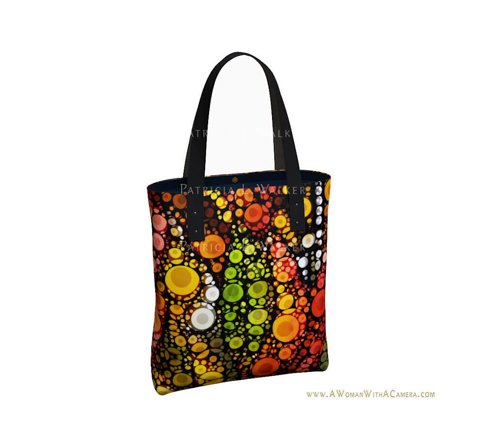 Fall Leaves and A White Moon Urban Tote Back watermark