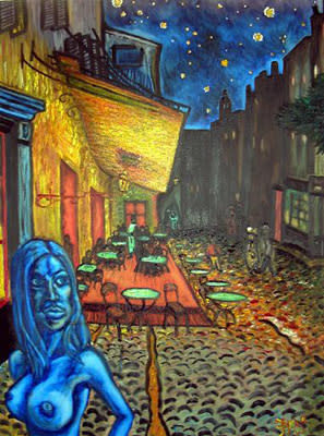 Blue Muse In Front of the Cafe Terrace at Night(TCWR)