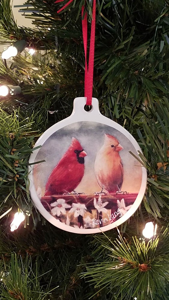 Bride And Groom Cardinal Christmas Ornament