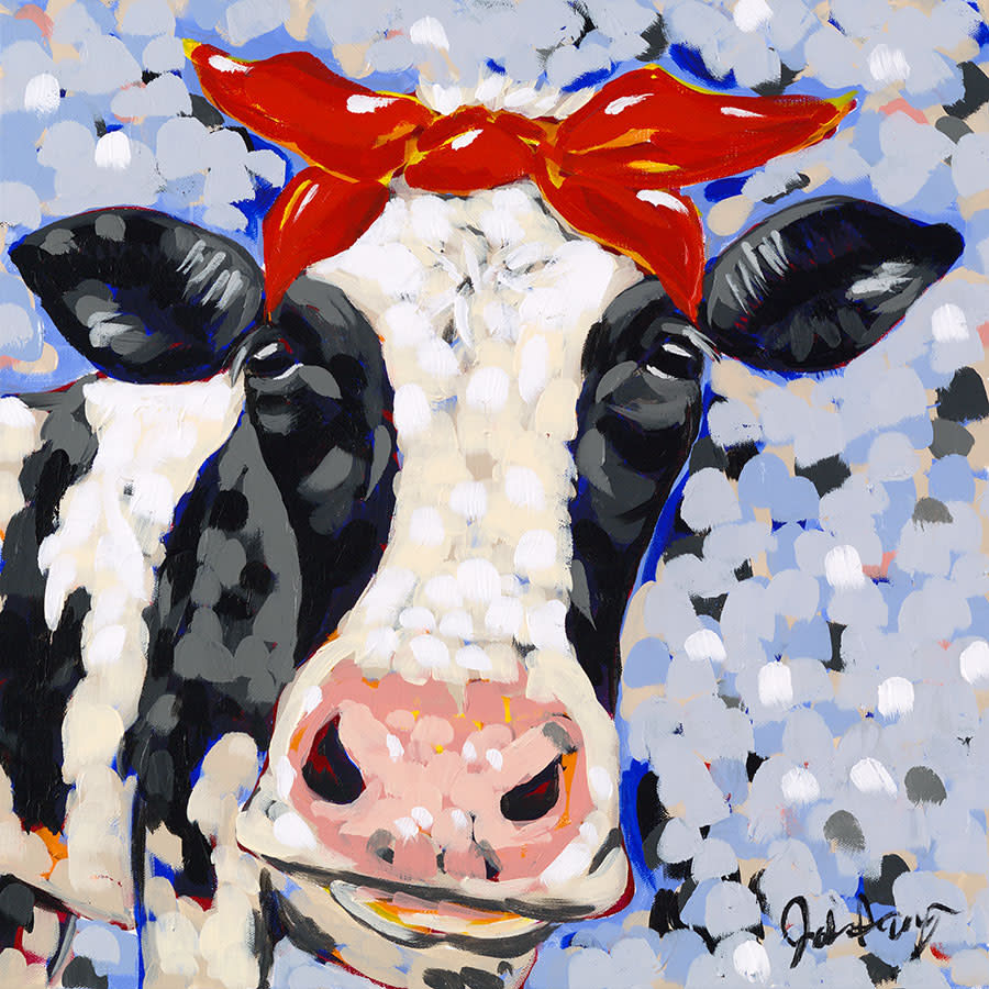 Jodi Augustine Original Acrylic Painting Of A Cow Named Bessie