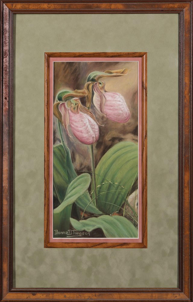 Framed Pink Lady's Slipper Triptych 13
