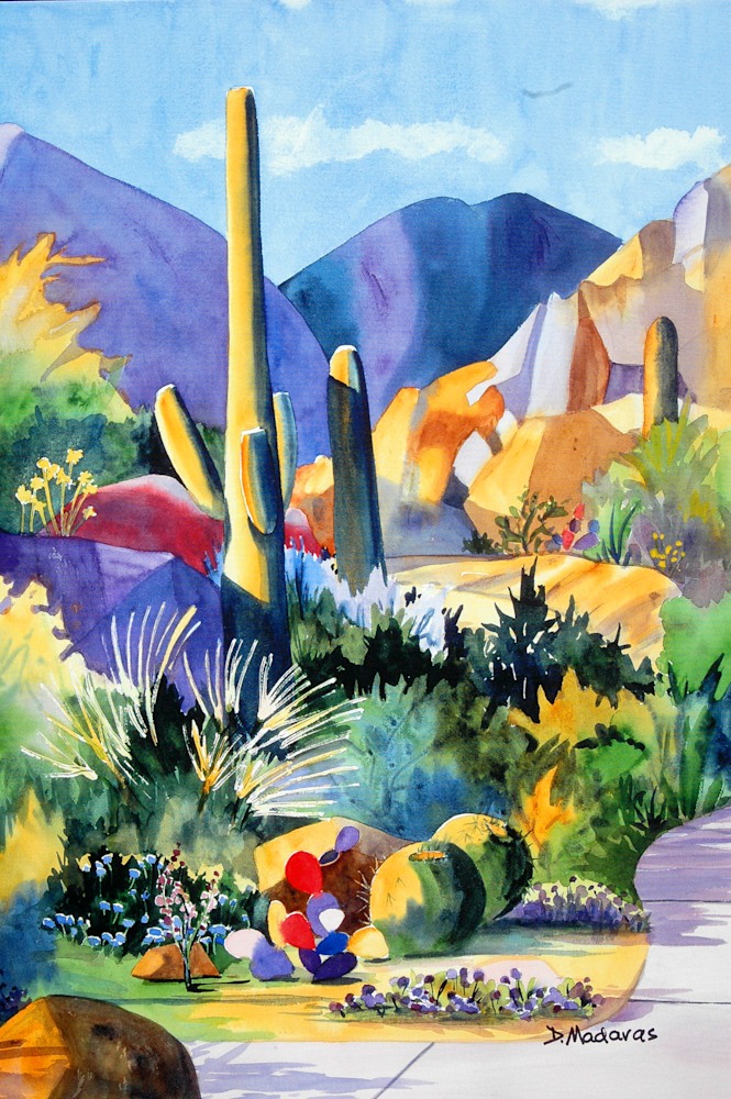Cactus Desert Landscape Mini Canvas