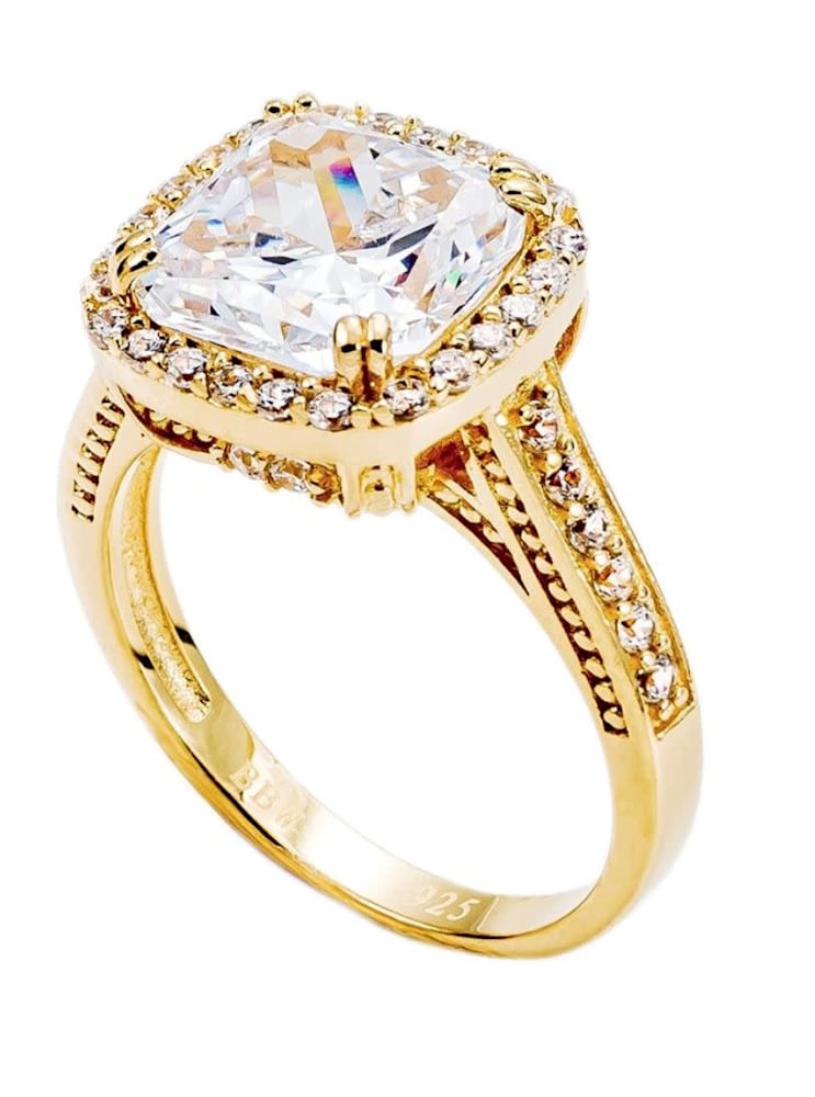 18 Kgp 3 5 Carat Square Cushion Cut Ring Art Madaras Gallery