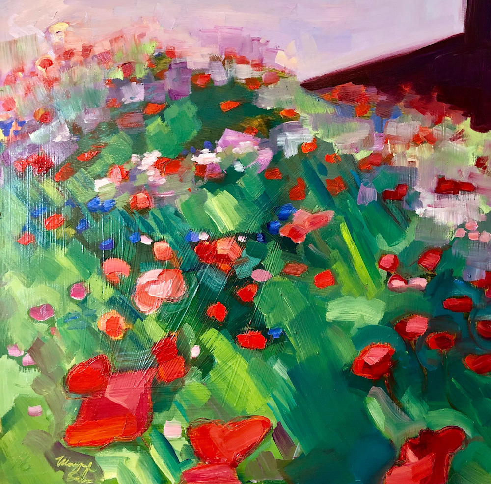 Poppy Meadow By Monique Sarkessin Plein Air Painting Is Done With