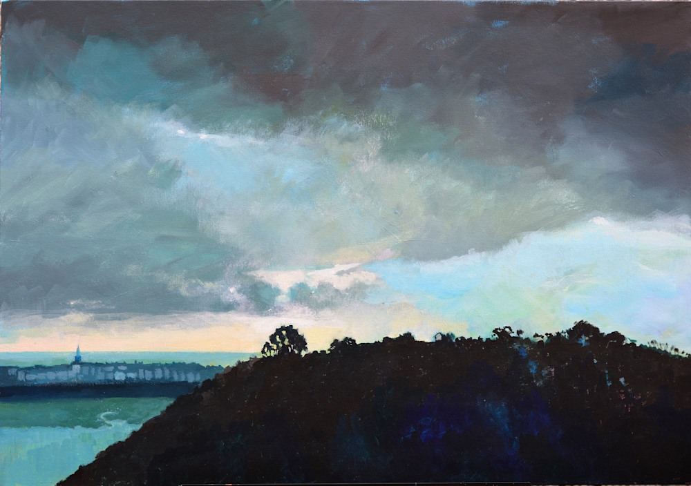 Dark Skies Tenby Painting