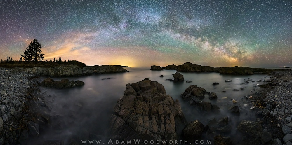  AHW1771 web Moose Cove Milky Way Panorama