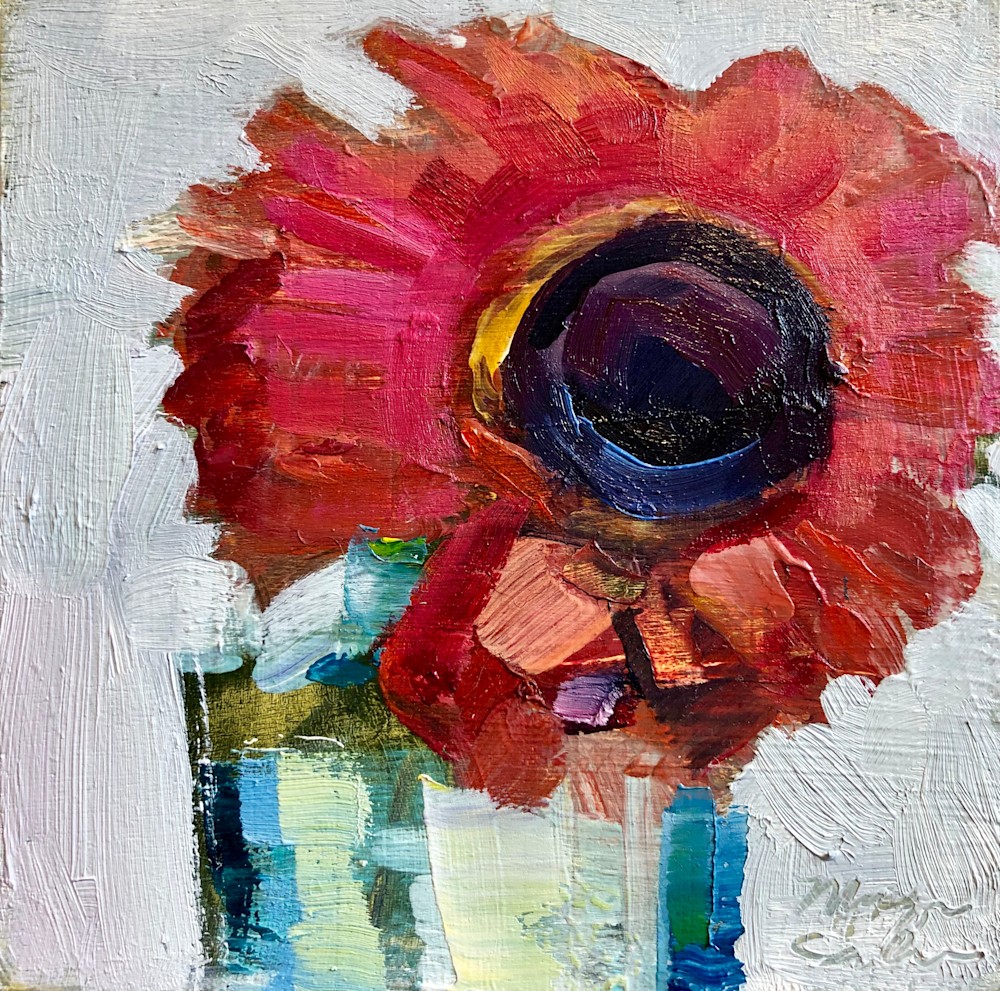 Still Life With Gerbera Daisy 2 Beautiful Floral Oil Painting