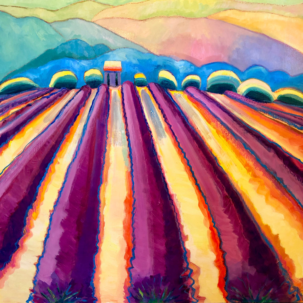 Provence Lavender Glow Oil Painting Landscape By Monique
