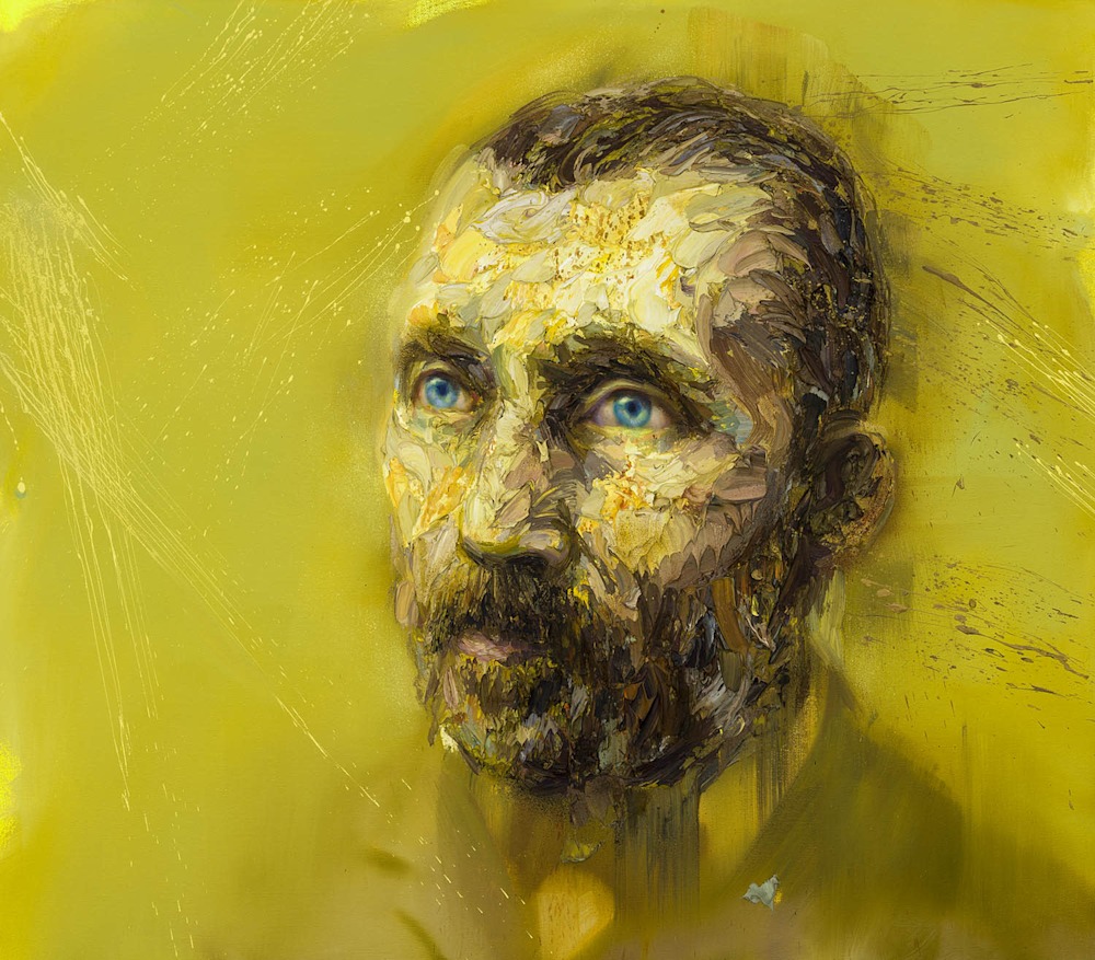 Vincent Van Gogh in Yellow oil on linen 42x48 2019