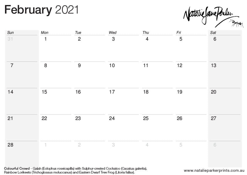 NJP 2021 Calendar A4 Feb cal NJP 2021 Calendar A4 Feb cal