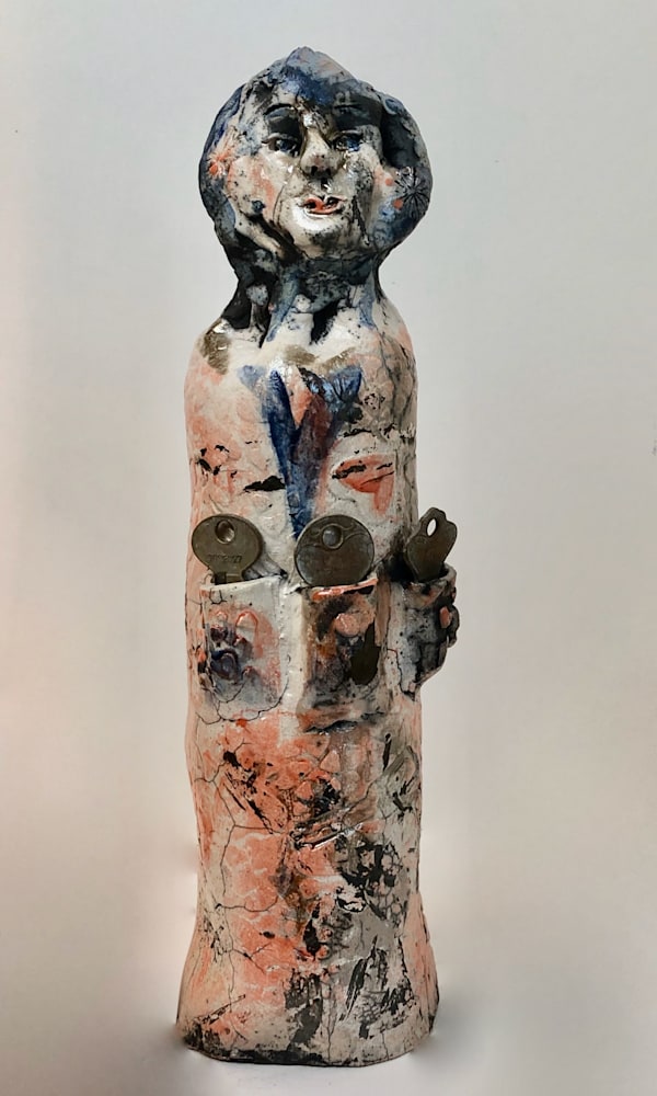 Ceramics Poppy front, raku, 12