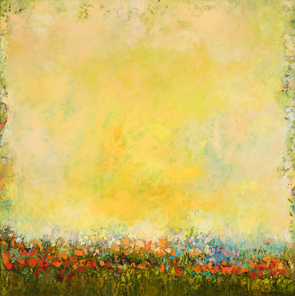 Bee Balm Abstract Garden Painting Sold Tracy Lynn Pristas 