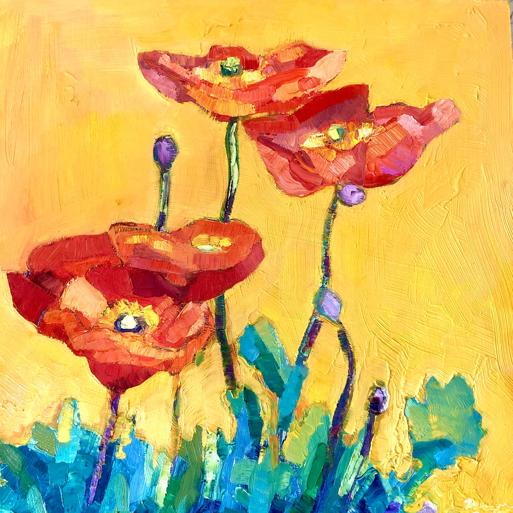Still Life With Poppies 1, Oil, 12x12