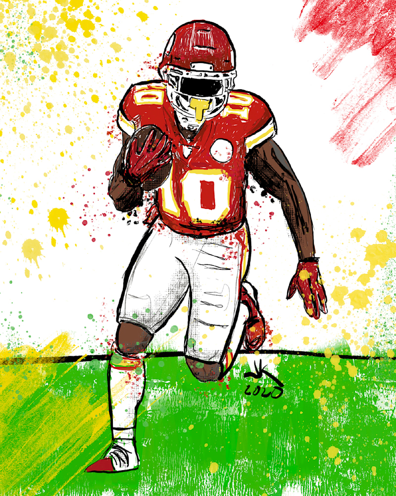 kansas city chiefs, kc chiefs, tyreek hill, kc chiefs art, nfl, nfl art