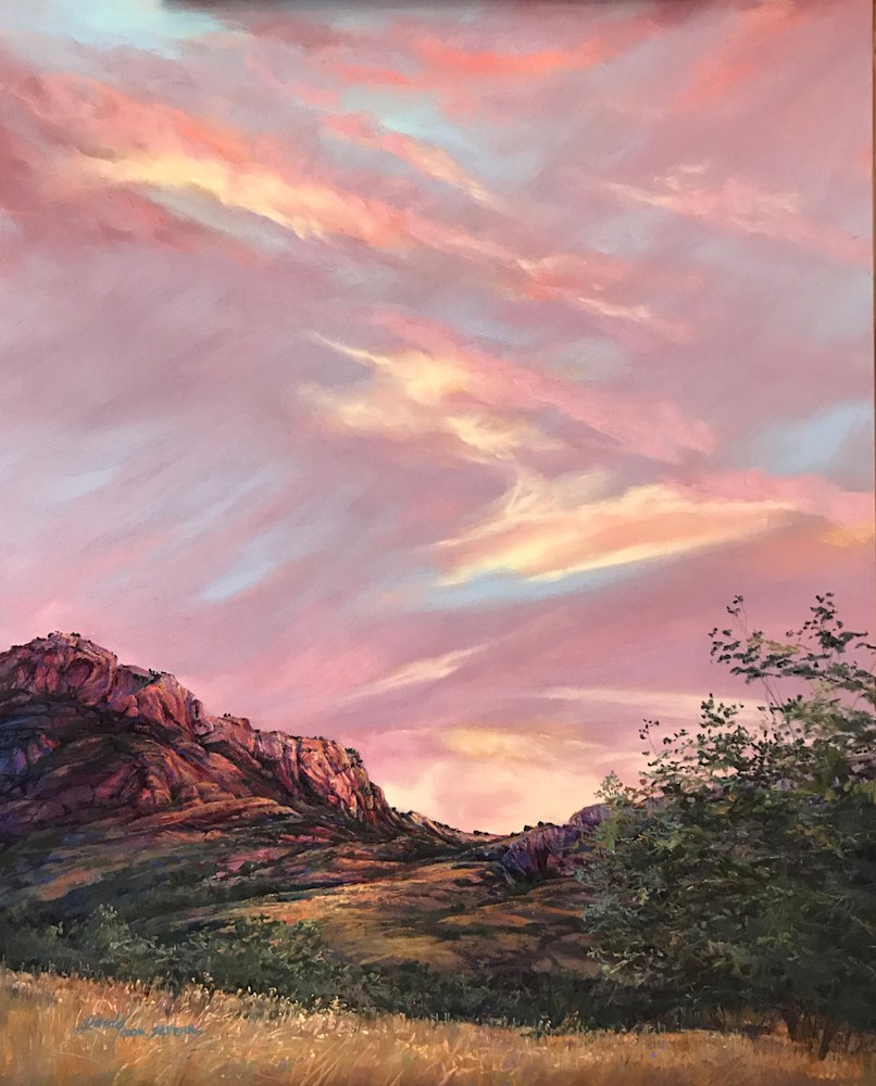 Indian Summer Joy, Mountain Sunset 20x16 pastel Lindy Cook Severns