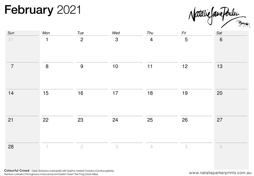 2021 Calendar A4 Feb Cal 2021 Calendar A4 Feb Cal