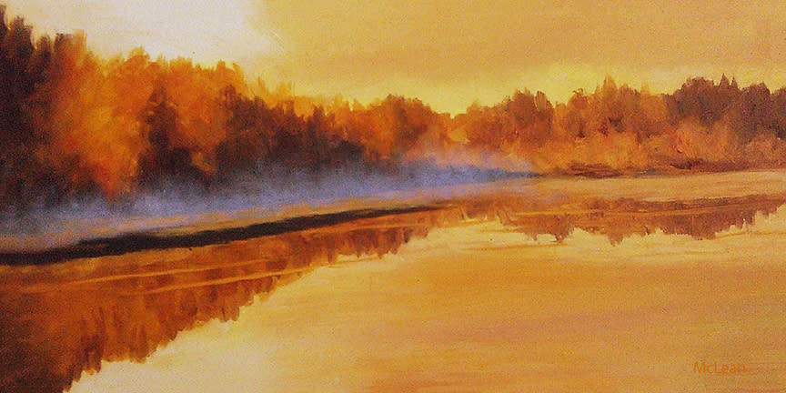 Autumn With A Morning Mist Original Oil Painting