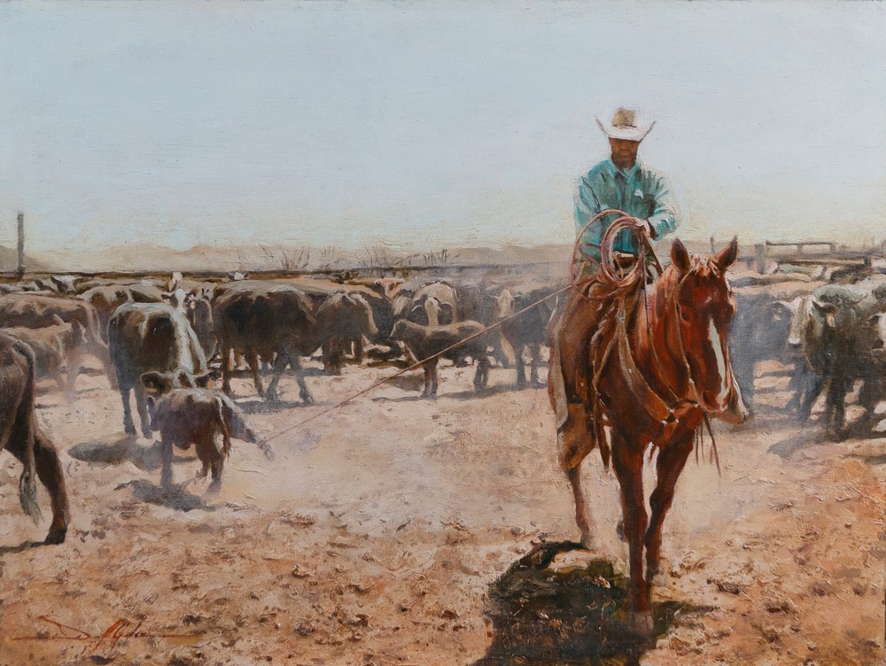 DG Western051820Will at Work, oil on wood, 12 x16 