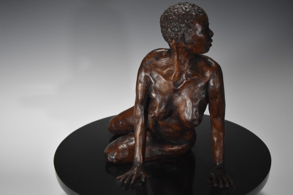 The Beginning - Ceramic Sculpture of a Female Nude by Eduardo Gomez