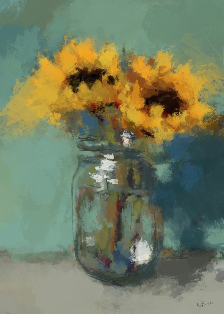 Sunflowers in a jar low res
