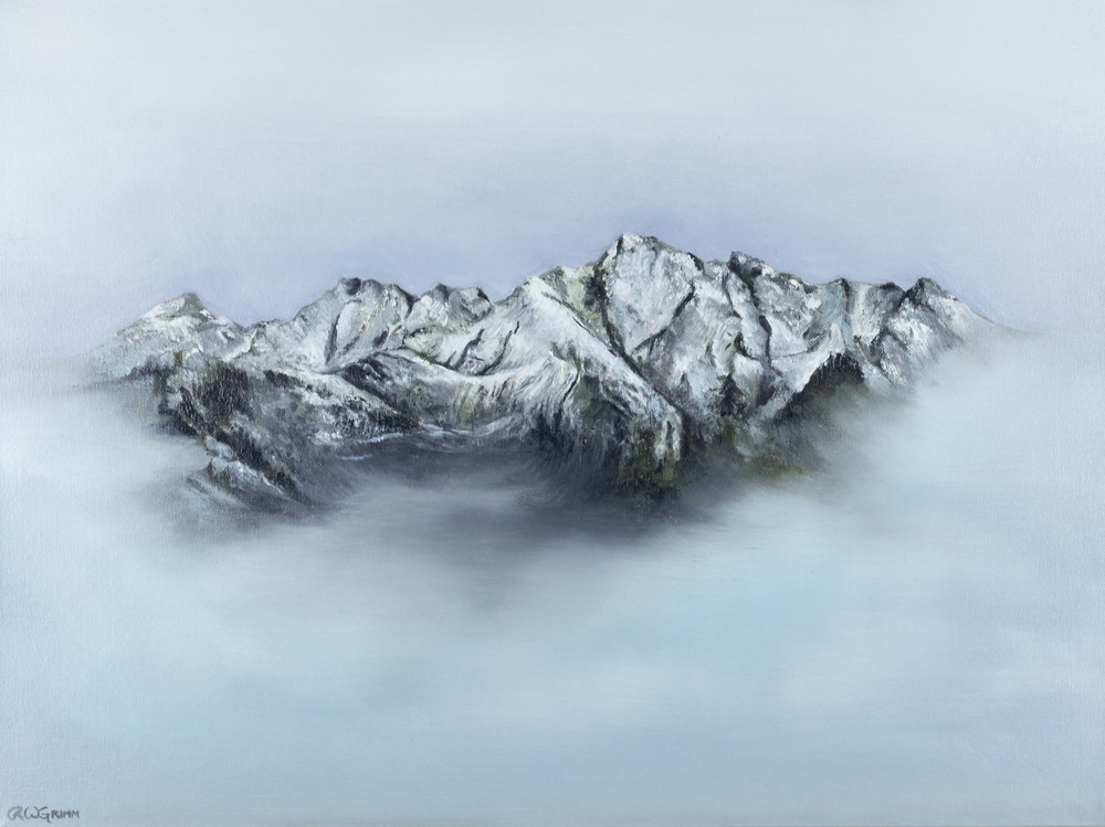 Rochelle w grimm Mountain peaks in the mist fog