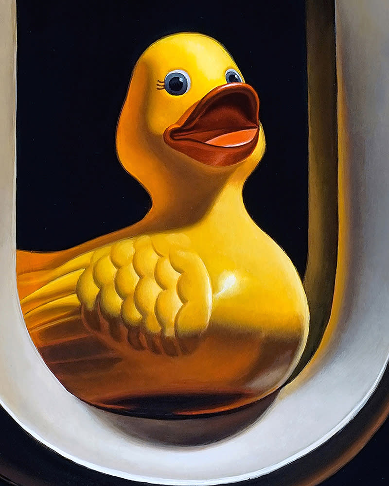 Kevin Grass Duck U detail Acrylic on aluminum panel painting