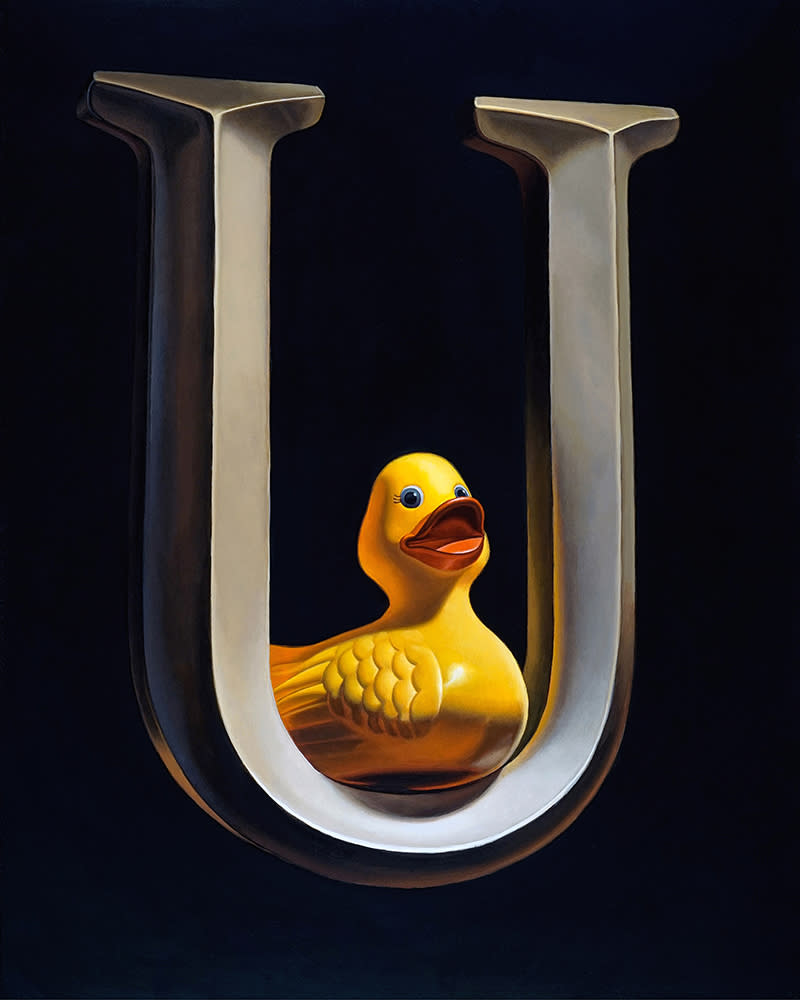 Kevin Grass Duck U Acrylic on aluminum panel painting