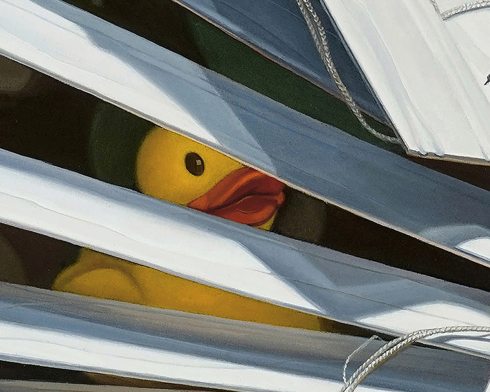 Kevin Grass Duck Blind Detail 2 Acrylic on aluminum panel painting