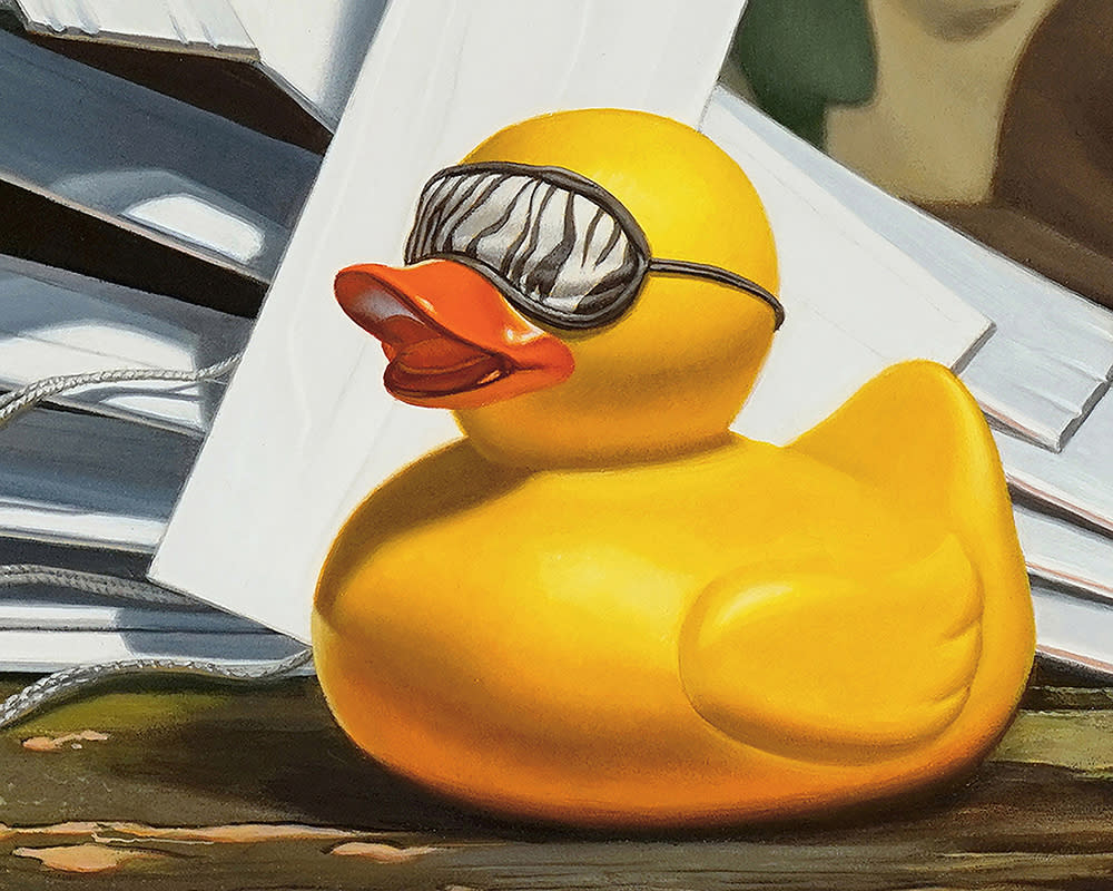 Kevin Grass Duck Blind Detail 1 Acrylic on aluminum panel painting