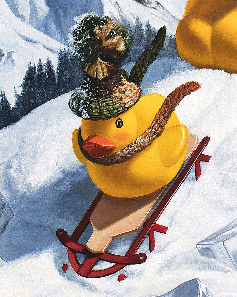 Kevin Grass Cold Duck Detail 1 Acrylic on aluminum panel painting