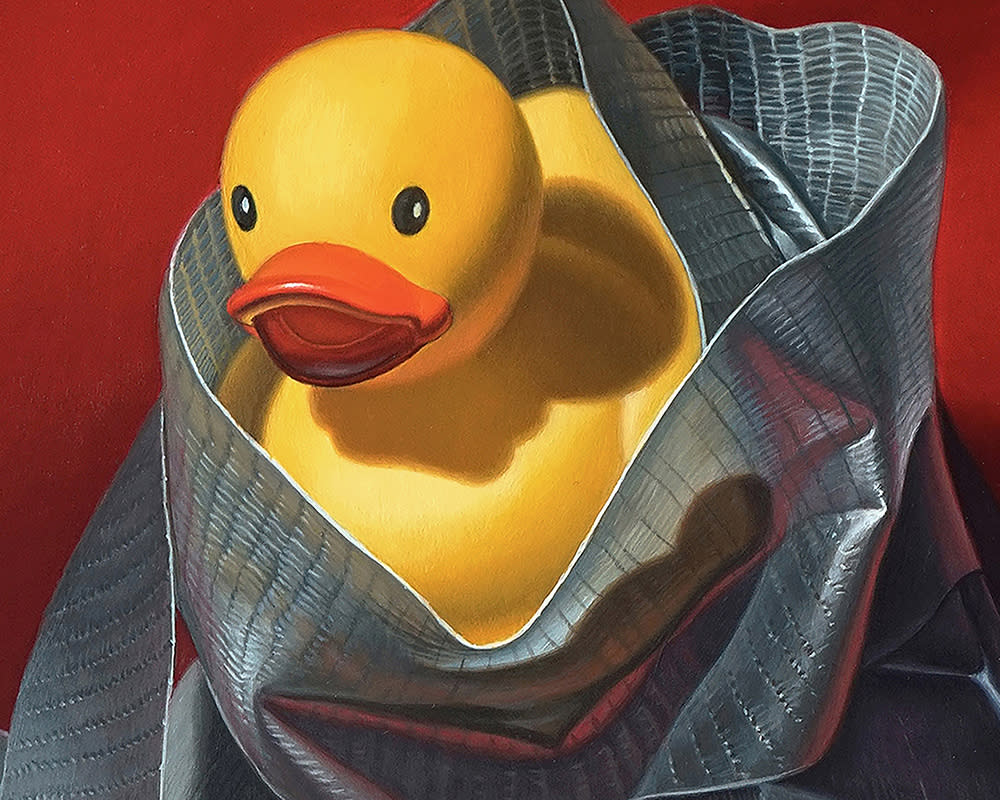 Kevin Grass Duck Tape Detail 2 Acrylic on aluminum panel painting