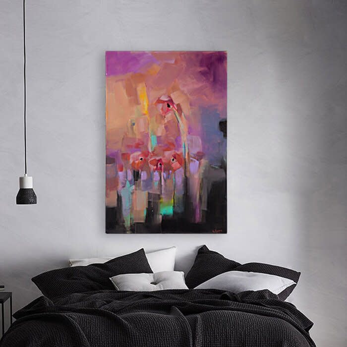 One of a Kind+Original+%27Poppies+Abstract%27+by+Amber+Favre+ +Wrapped+Canvas+Painting+Print