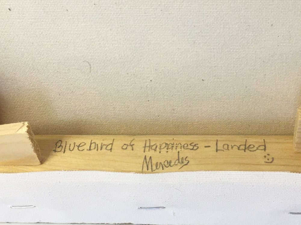 Bluebird Landed back signature and title