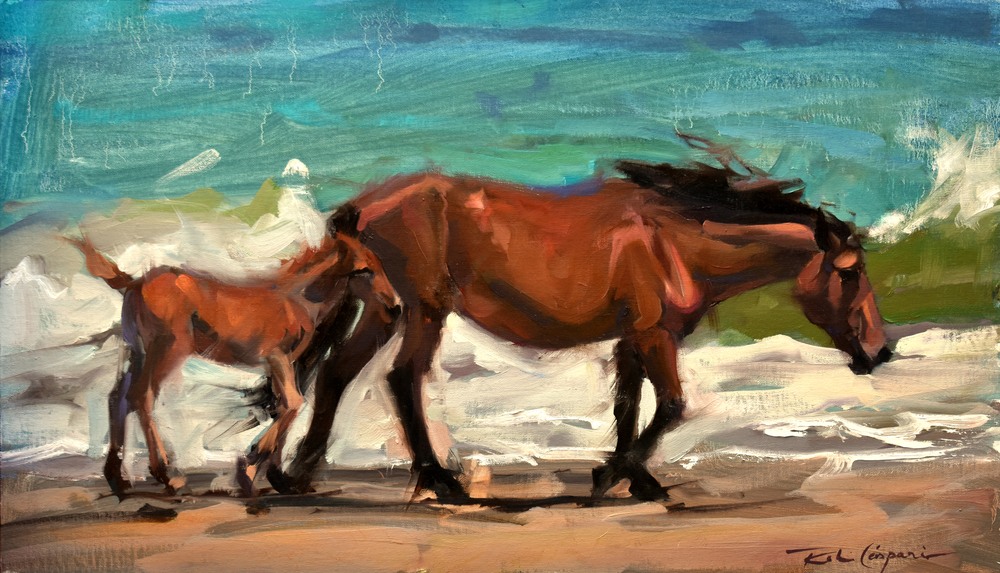 Walking the Surf, 24x14, Oil, 2020
