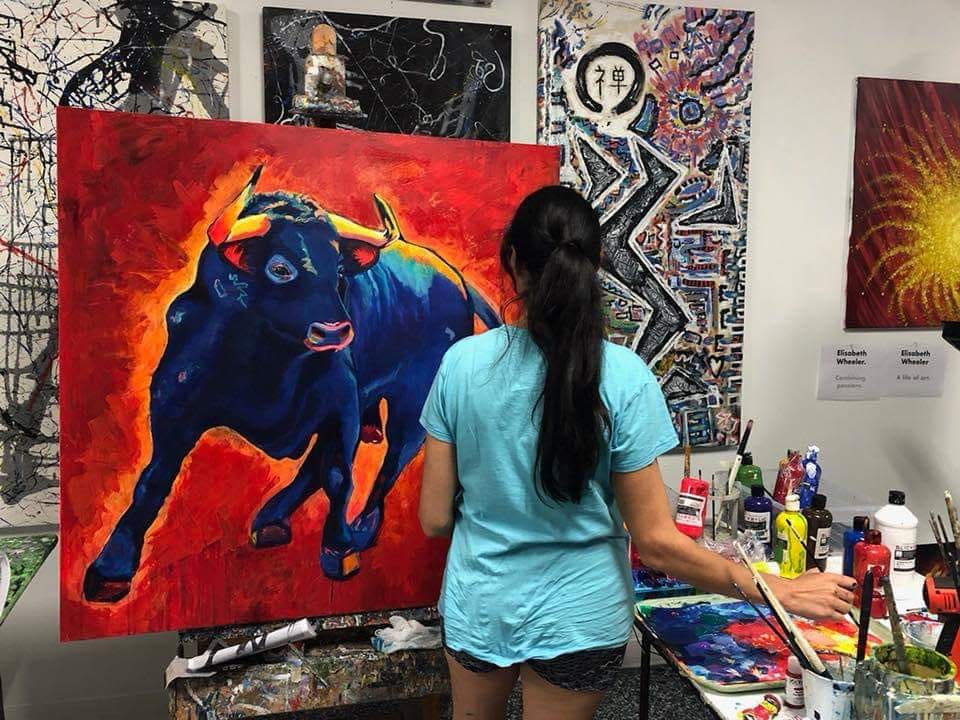 Blue bull with red progress