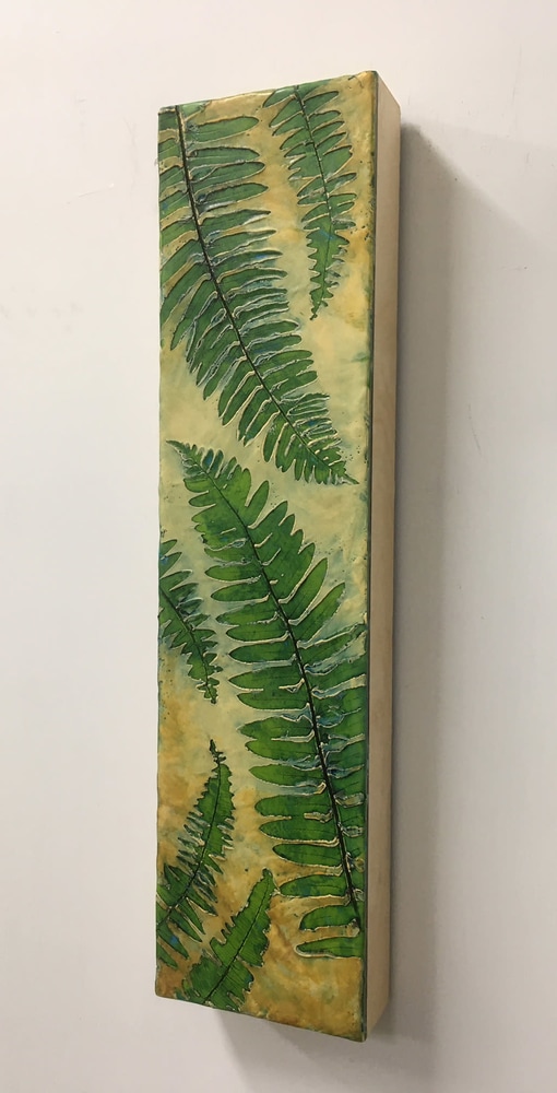 BridgetBenton Ferns encausticnatureprint 6x24 $575 sideview