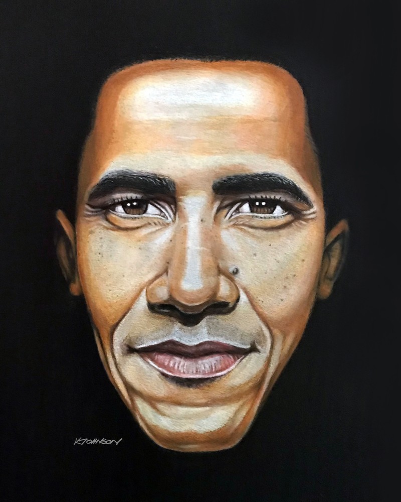 President Obama Colored Pencils1 Pencil Drawing By Luiz Quadrio   absoluteartscom