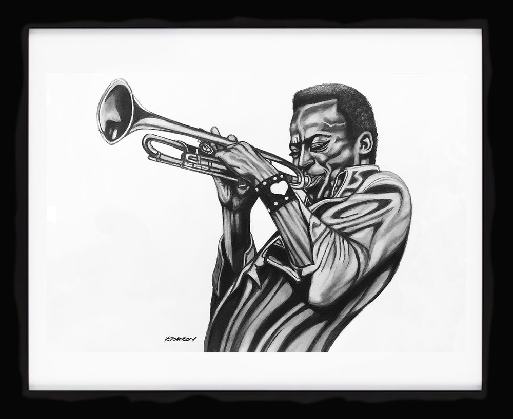 Miles Davis 18x12 in 22x18 frame